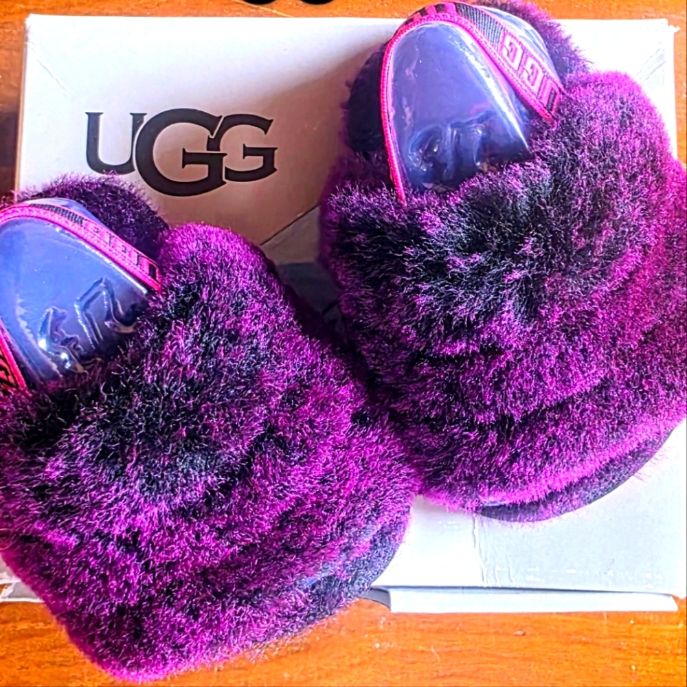 UGG Purple Fluffy Slides